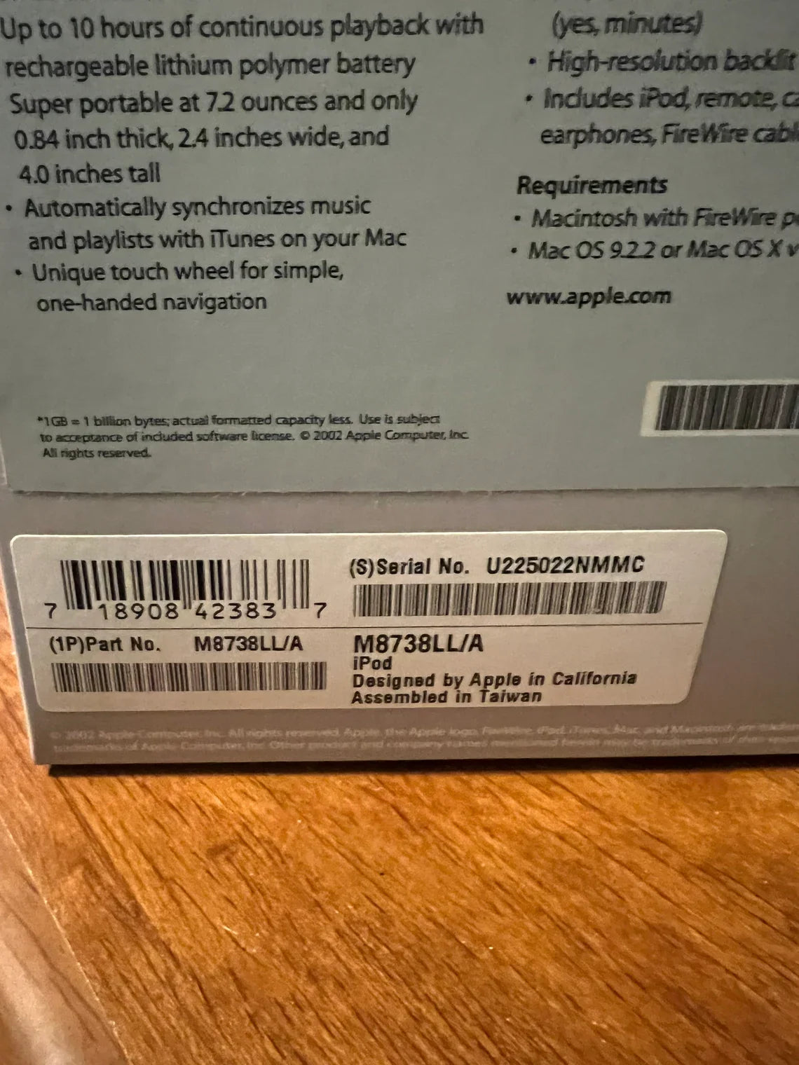 Original iPod sealed unit in original packaging