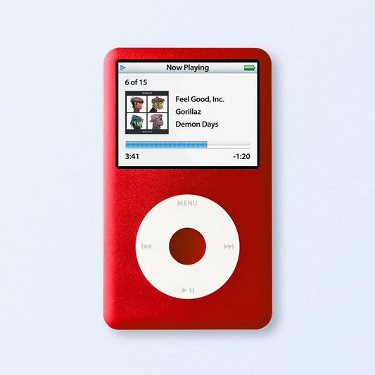 Apple iPod Classic 7th Gen Red Upgraded with SDXC Card, Custom Media Player , USB C mod upgrade (2TB 3000 mAh)